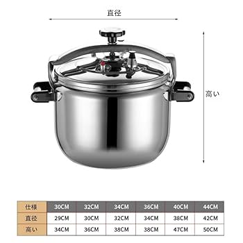 Amazon | NIGOE 圧力鍋 ステンレス圧力鍋 15L-40L大容量 防爆